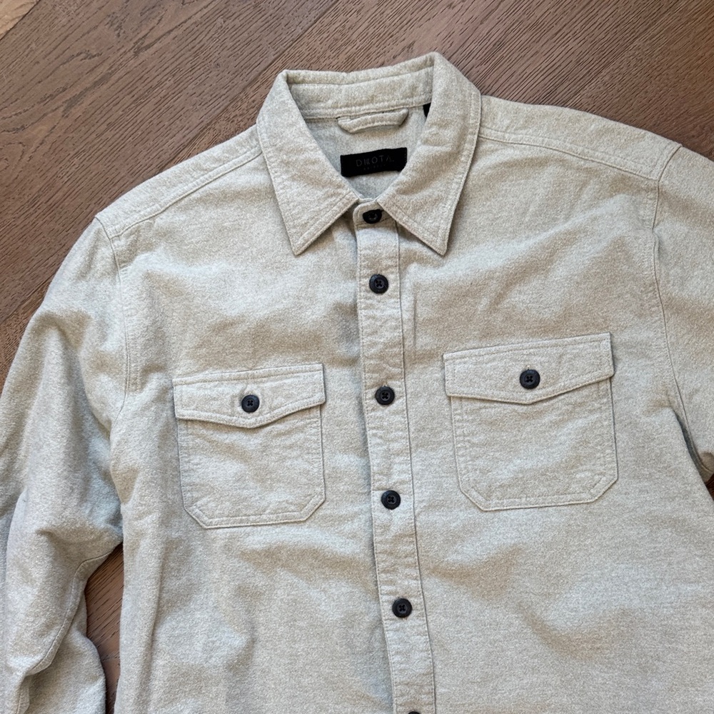 Dakota Grizzly Men's Casual flannel Shirt - Light Gray slight green tint